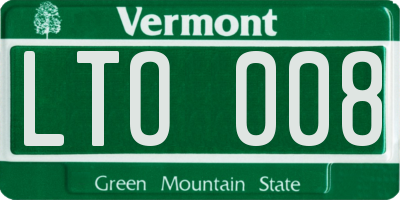 VT license plate LTO008