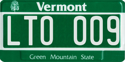 VT license plate LTO009