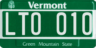 VT license plate LTO010