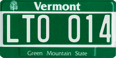 VT license plate LTO014