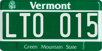 VT license plate LTO015