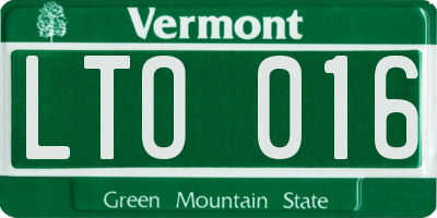 VT license plate LTO016