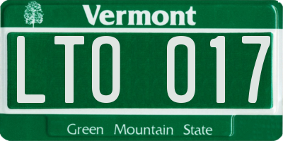 VT license plate LTO017