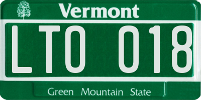 VT license plate LTO018