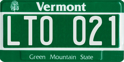 VT license plate LTO021