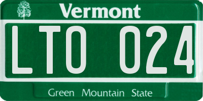 VT license plate LTO024