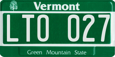 VT license plate LTO027