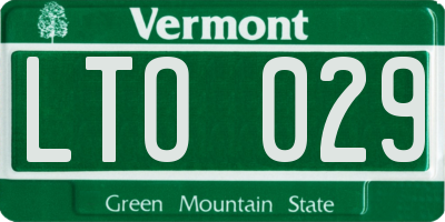 VT license plate LTO029