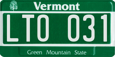 VT license plate LTO031
