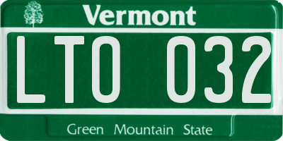 VT license plate LTO032