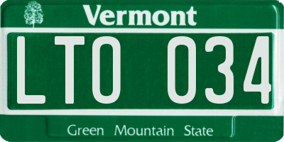 VT license plate LTO034
