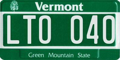 VT license plate LTO040