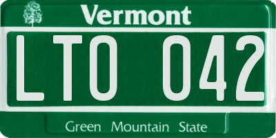 VT license plate LTO042