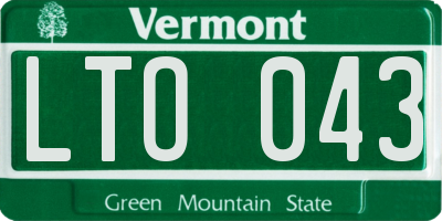 VT license plate LTO043