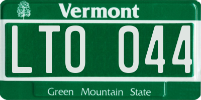 VT license plate LTO044
