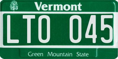 VT license plate LTO045