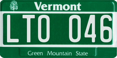 VT license plate LTO046