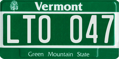 VT license plate LTO047