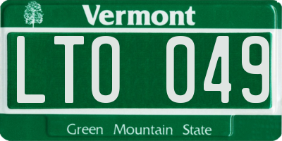 VT license plate LTO049