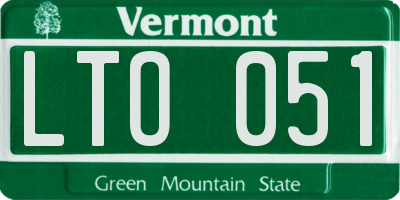 VT license plate LTO051