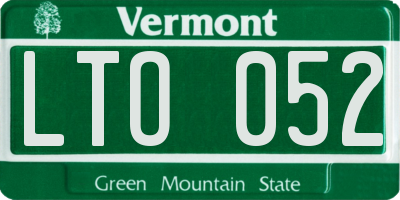 VT license plate LTO052