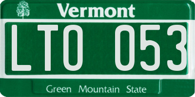 VT license plate LTO053