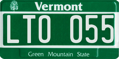 VT license plate LTO055