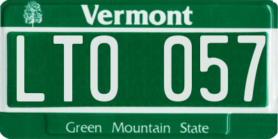 VT license plate LTO057