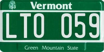VT license plate LTO059