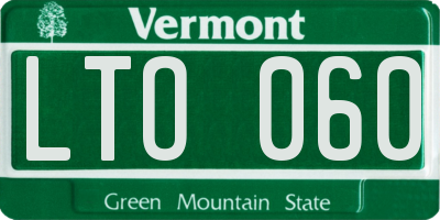 VT license plate LTO060