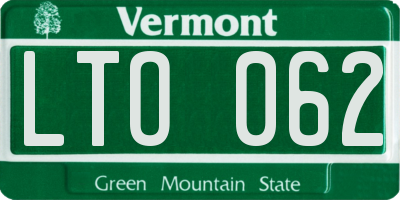 VT license plate LTO062