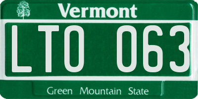 VT license plate LTO063
