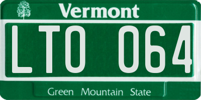 VT license plate LTO064