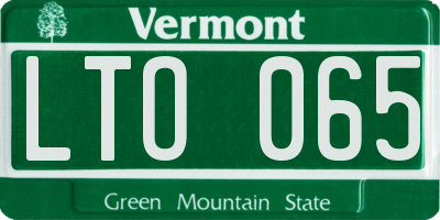 VT license plate LTO065