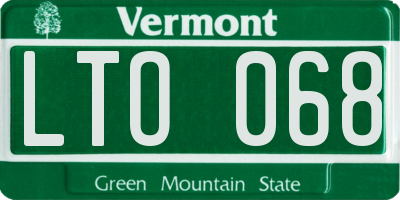 VT license plate LTO068