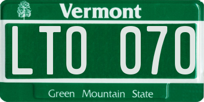 VT license plate LTO070