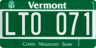 VT license plate LTO071