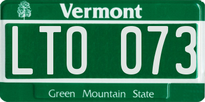 VT license plate LTO073