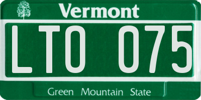VT license plate LTO075