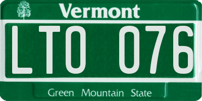 VT license plate LTO076