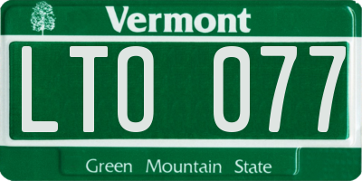 VT license plate LTO077