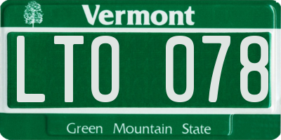 VT license plate LTO078
