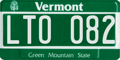 VT license plate LTO082