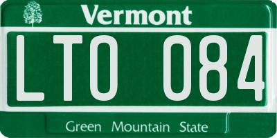 VT license plate LTO084