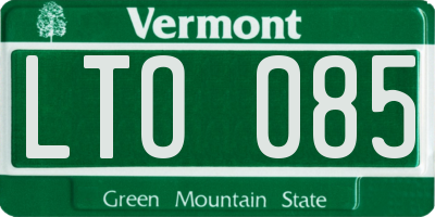 VT license plate LTO085