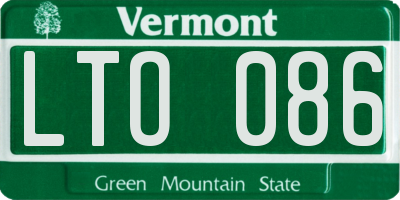 VT license plate LTO086