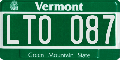 VT license plate LTO087