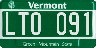 VT license plate LTO091