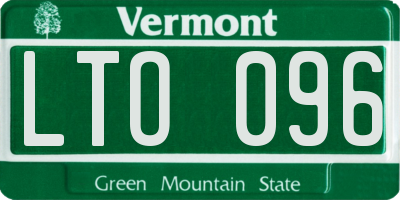 VT license plate LTO096