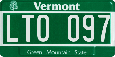 VT license plate LTO097